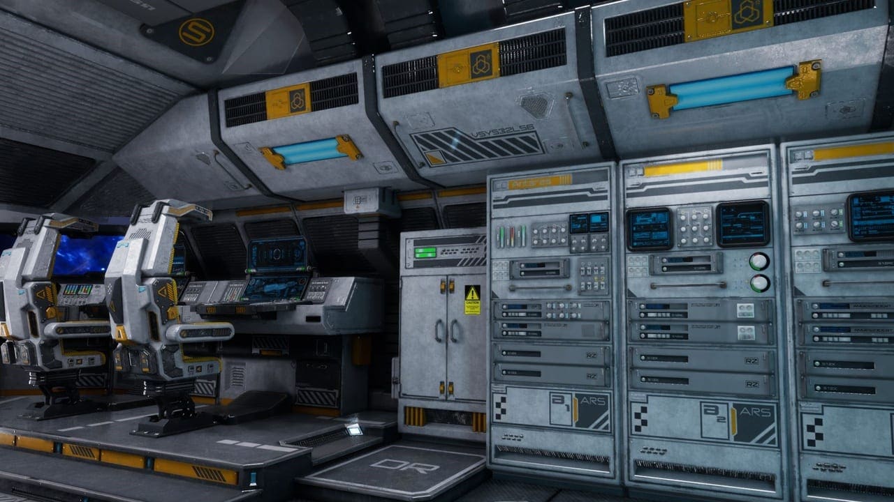 Spaceship Cockpit virtual production standing set — angle 6 on the L.A. & ABQ Castle Studios stage