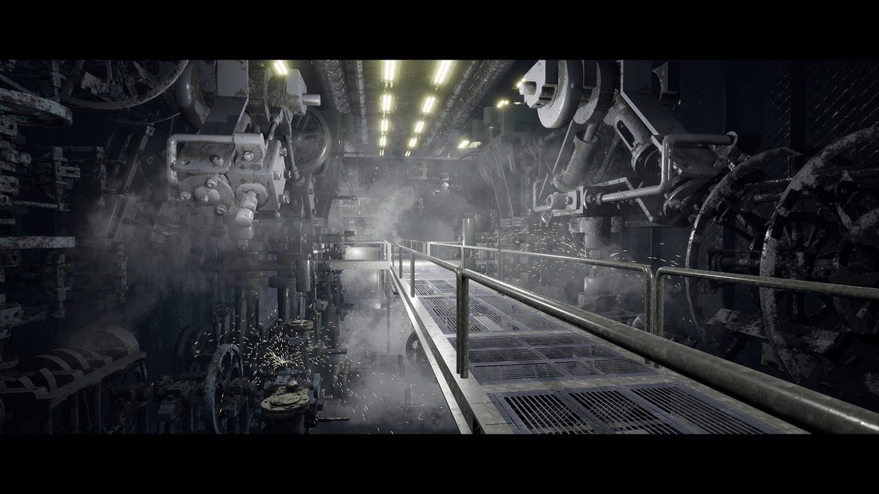 Spaceship Engine Room virtual production standing set — angle 3 on the L.A. & ABQ Castle Studios stage