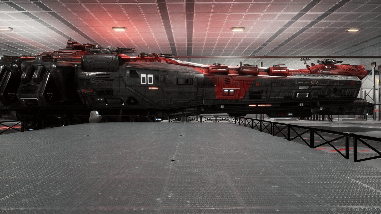 Spaceship Hangar virtual production standing set — angle 11 on the L.A. & ABQ Castle Studios stage