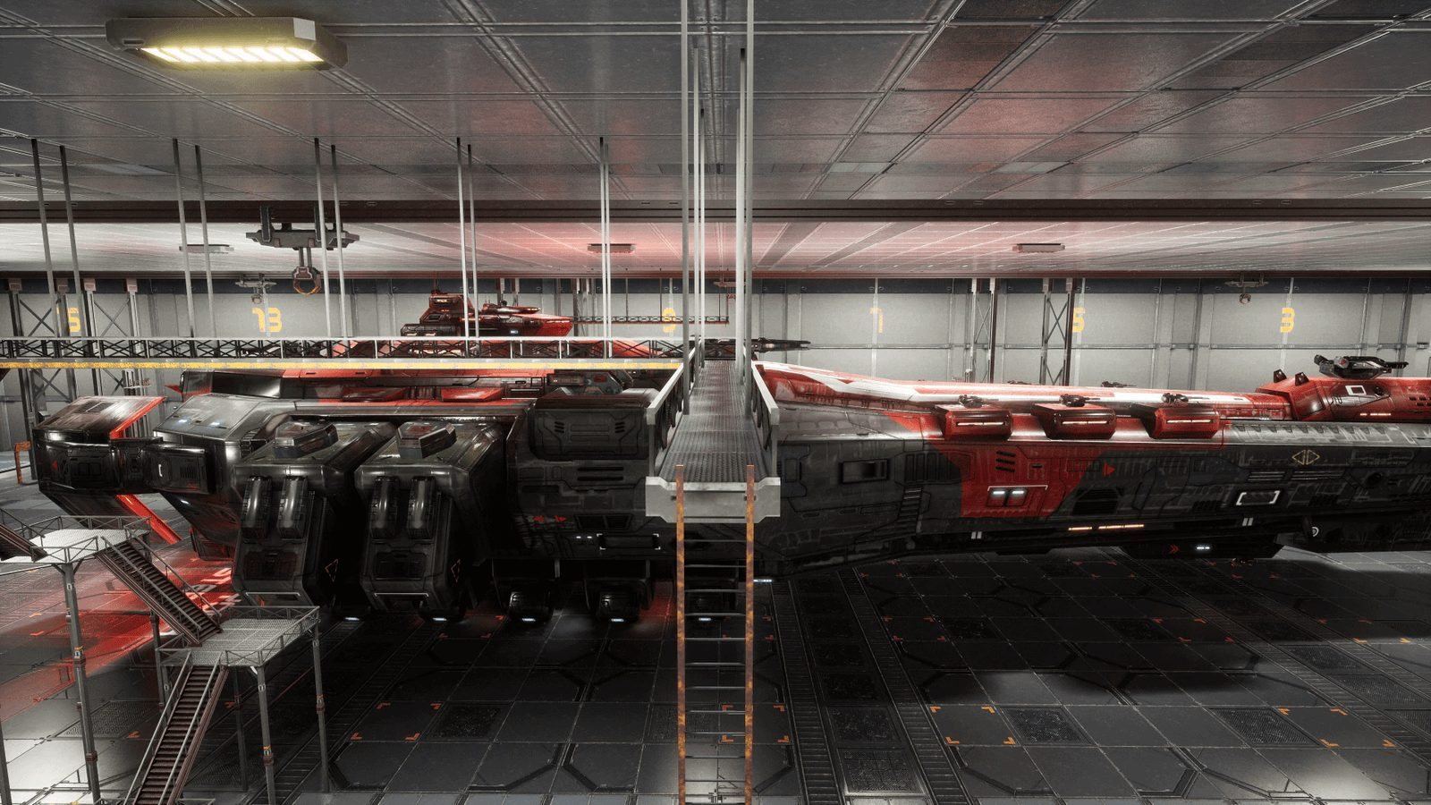 Spaceship Hangar virtual production standing set — angle 12 on the L.A. & ABQ Castle Studios stage
