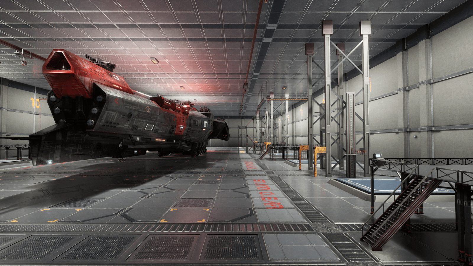 Spaceship Hangar virtual production standing set — angle 8 on the L.A. & ABQ Castle Studios stage
