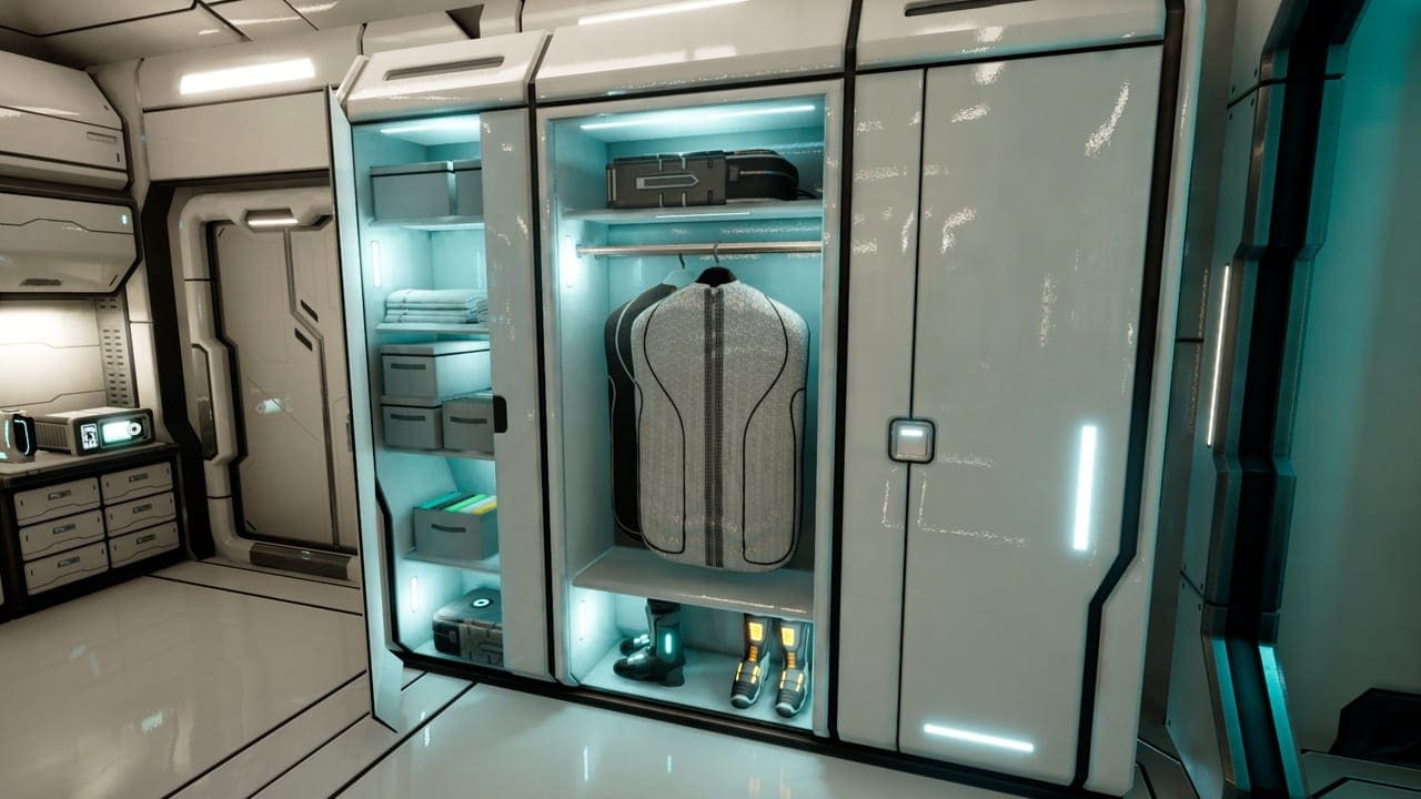 Spaceship Living Quarters virtual production standing set — angle 6 on the L.A. & ABQ Castle Studios stage