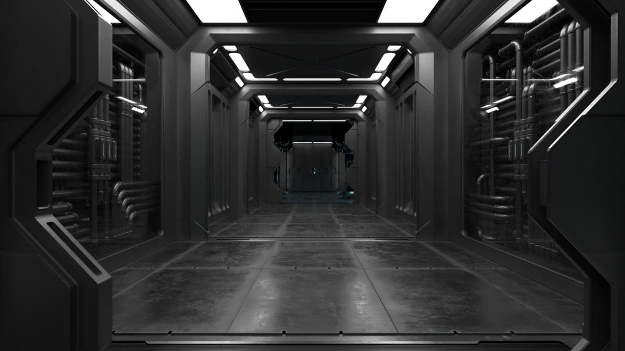 Spaceship Reactor Room virtual production standing set — angle 2 on the L.A. & ABQ Castle Studios stage