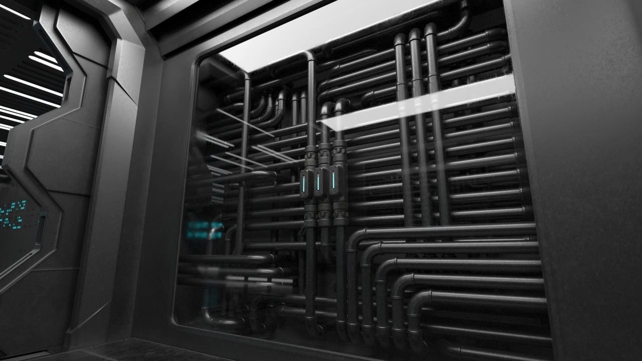 Spaceship Reactor Room virtual production standing set — angle 13 on the L.A. & ABQ Castle Studios stage
