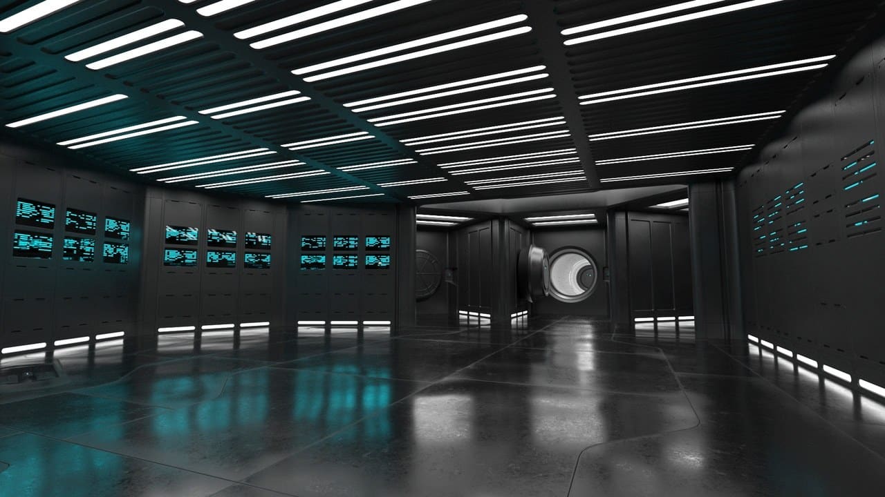 Spaceship Reactor Room virtual production standing set — angle 3 on the L.A. & ABQ Castle Studios stage