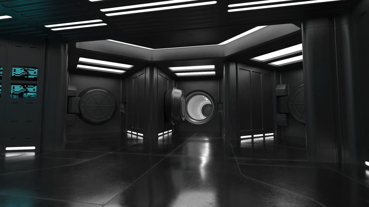 Spaceship Reactor Room virtual production standing set — angle 10 on the L.A. & ABQ Castle Studios stage