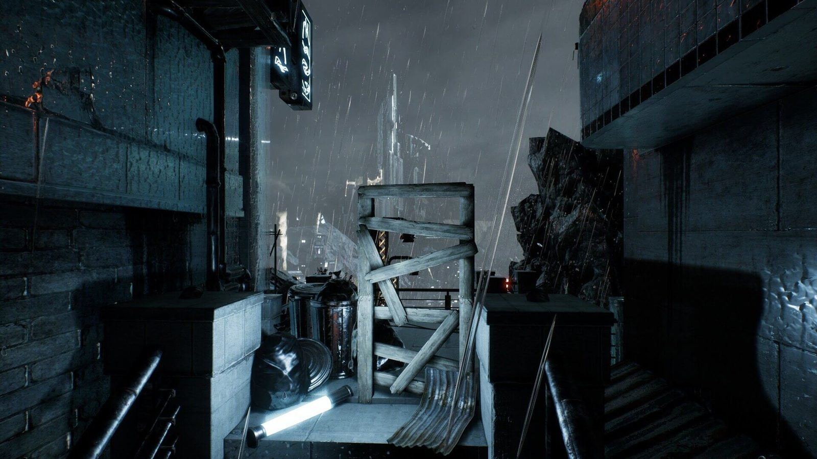 Steampunk City virtual production standing set — angle 5 on the L.A. & ABQ Castle Studios stage