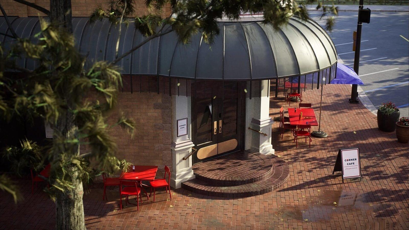 Suburban City Center virtual production standing set — angle 10 on the L.A. & ABQ Castle Studios stage