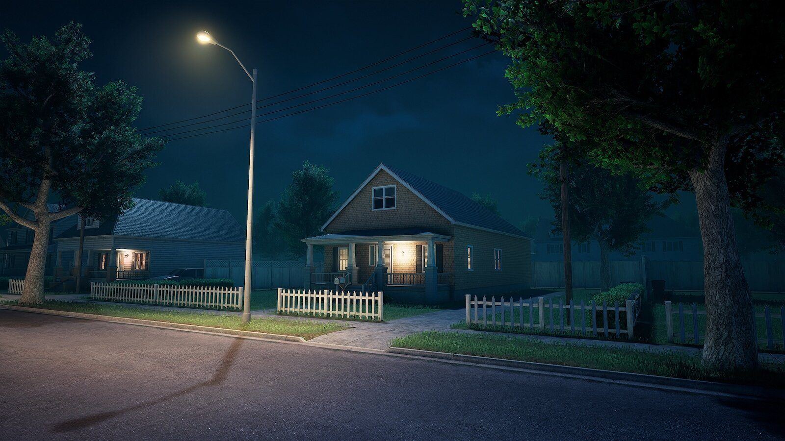 Suburban Neighborhood 2 virtual production standing set — angle 2 on the L.A. & ABQ Castle Studios stage