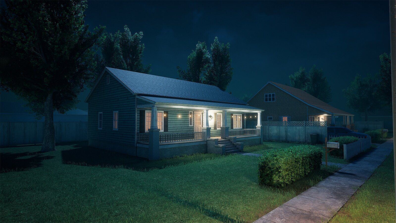 Suburban Neighborhood 2 virtual production standing set — angle 6 on the L.A. & ABQ Castle Studios stage
