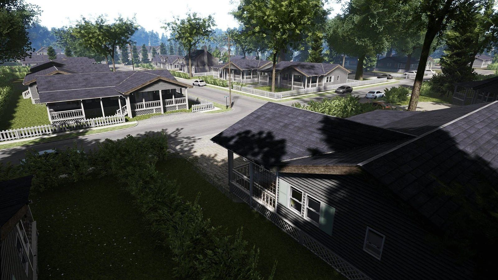 Suburban Neighborhood virtual production standing set — angle 12 on the L.A. & ABQ Castle Studios stage