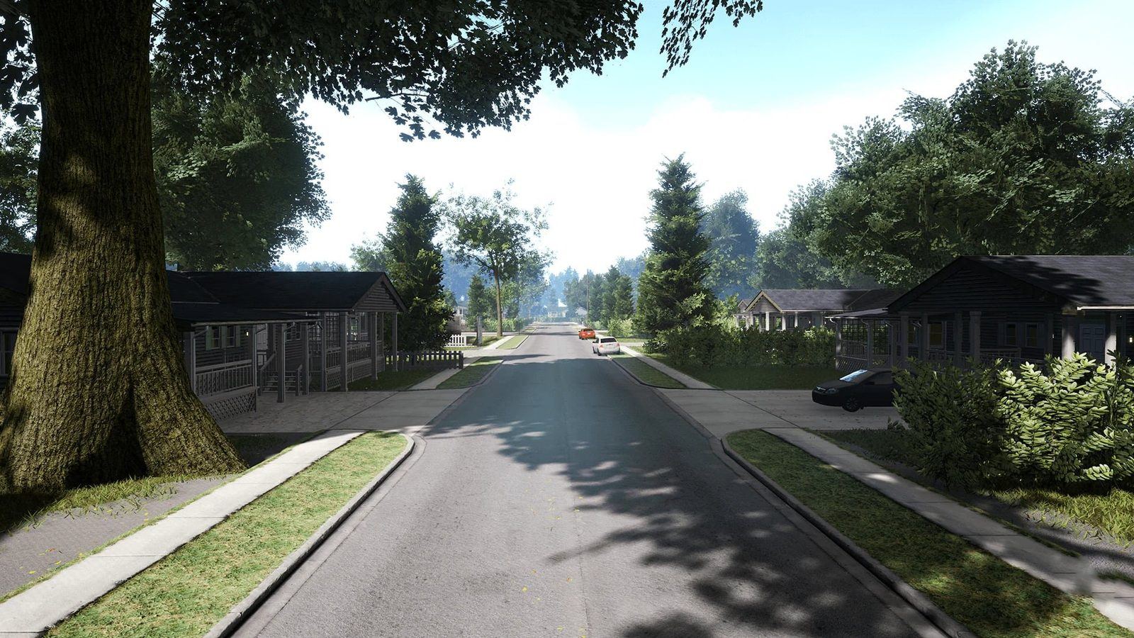 Suburban Neighborhood virtual production standing set — angle 3 on the L.A. & ABQ Castle Studios stage