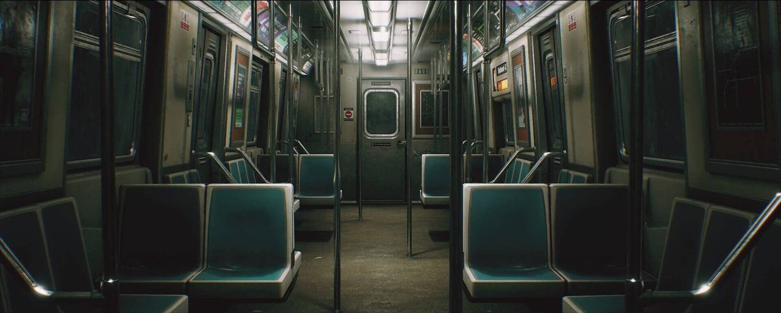 Subway Train virtual production standing set — angle 13 on the L.A. & ABQ Castle Studios stage