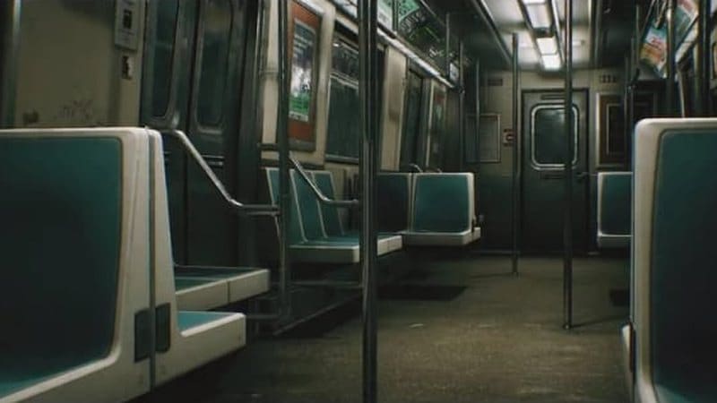 Subway Train virtual production standing set — angle 3 on the L.A. & ABQ Castle Studios stage