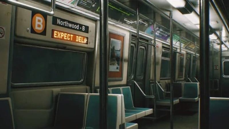 Subway Train virtual production standing set — angle 6 on the L.A. & ABQ Castle Studios stage
