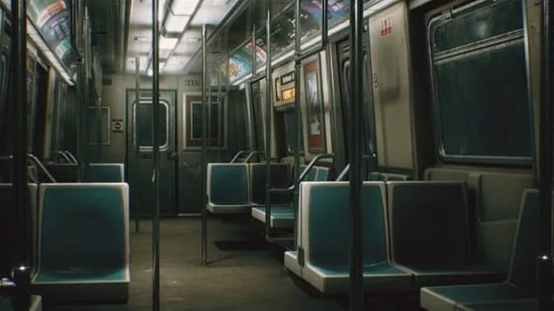 Subway Train virtual production standing set — angle 7 on the L.A. & ABQ Castle Studios stage