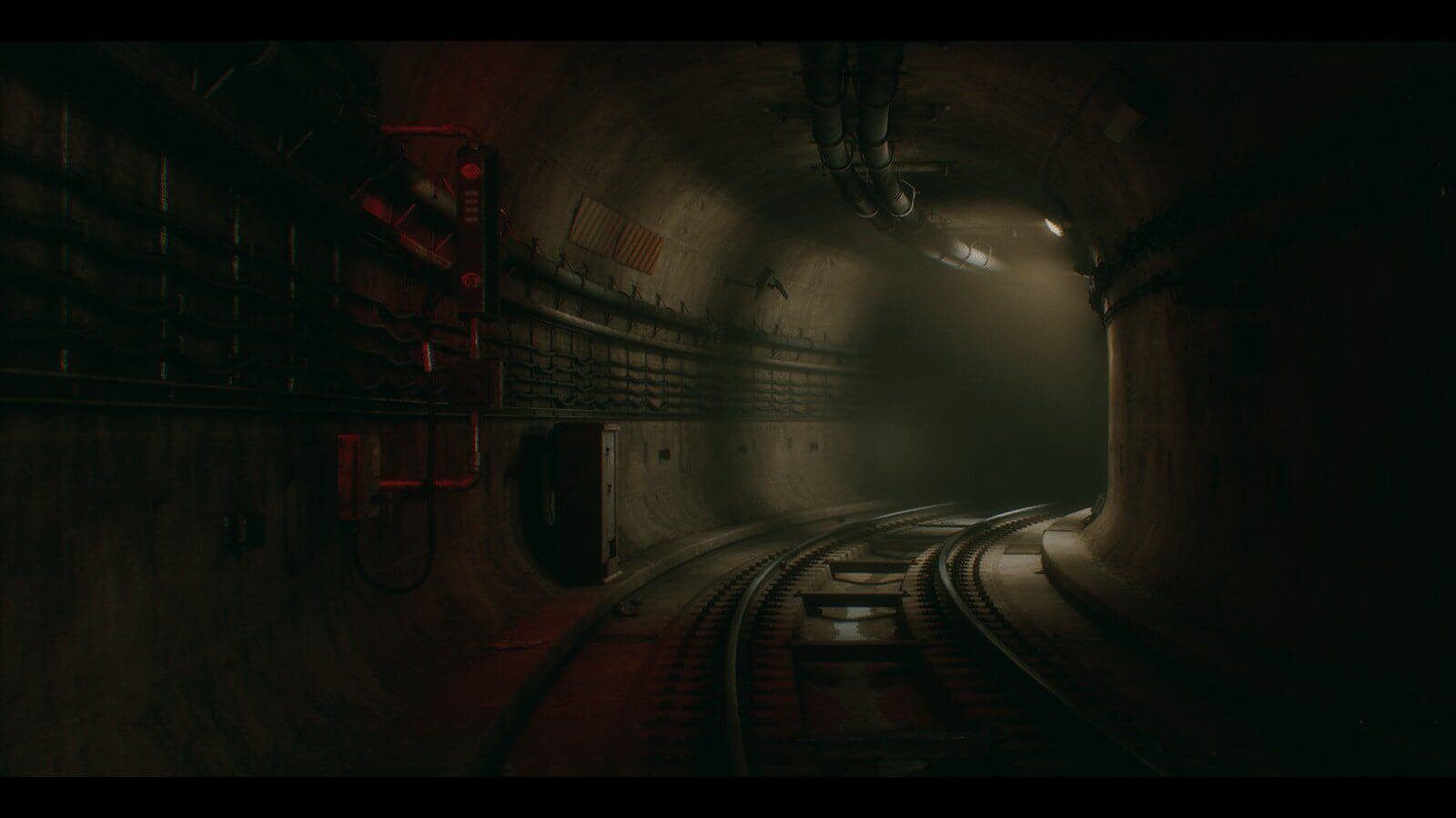 Subway Tunnel virtual production standing set — angle 5 on the L.A. & ABQ Castle Studios stage