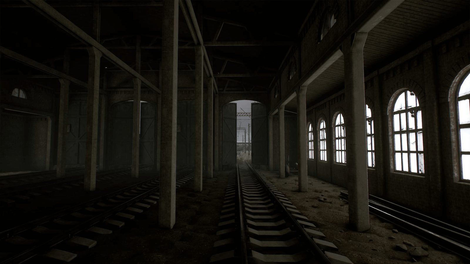 Train Yard virtual production standing set — angle 10 on the L.A. & ABQ Castle Studios stage