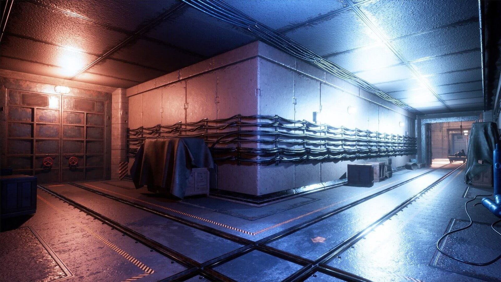 Underground Bunker virtual production standing set — angle 6 on the L.A. & ABQ Castle Studios stage