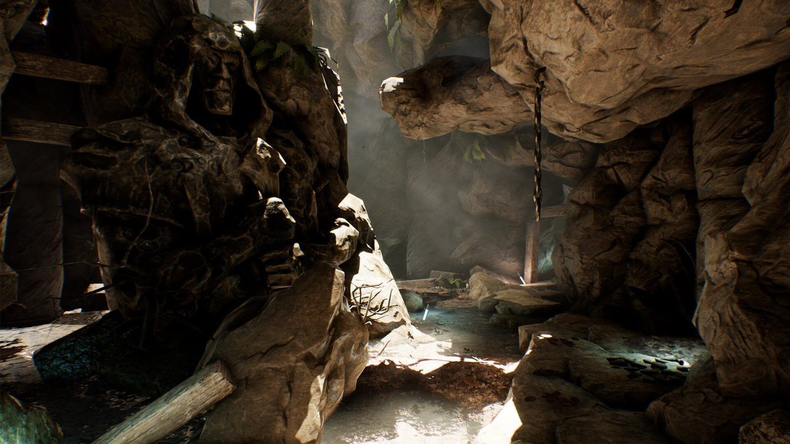 Underground Cave virtual production standing set — angle 3 on the L.A. & ABQ Castle Studios stage