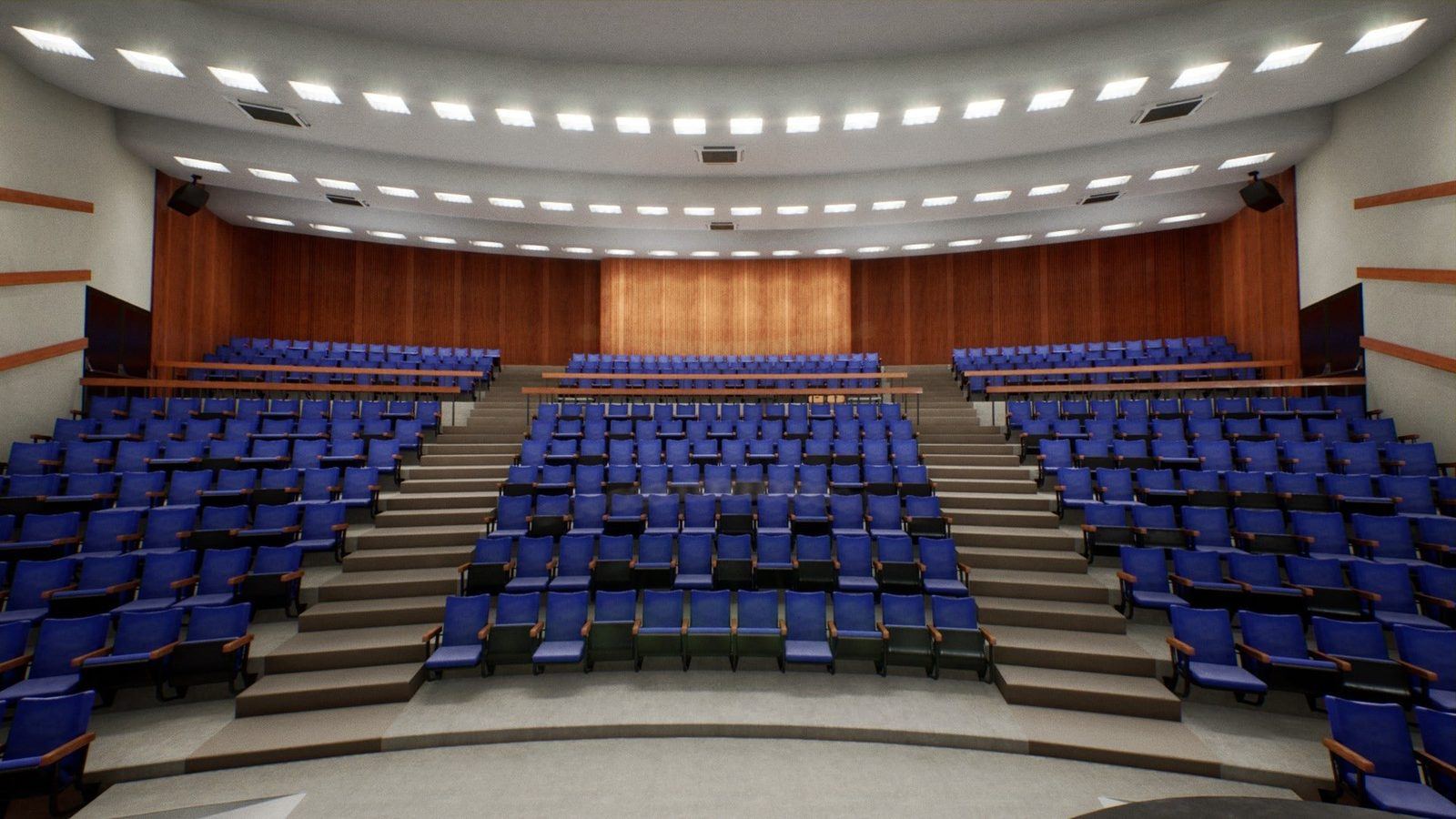 University Classroom virtual production standing set — angle 7 on the L.A. & ABQ Castle Studios stage