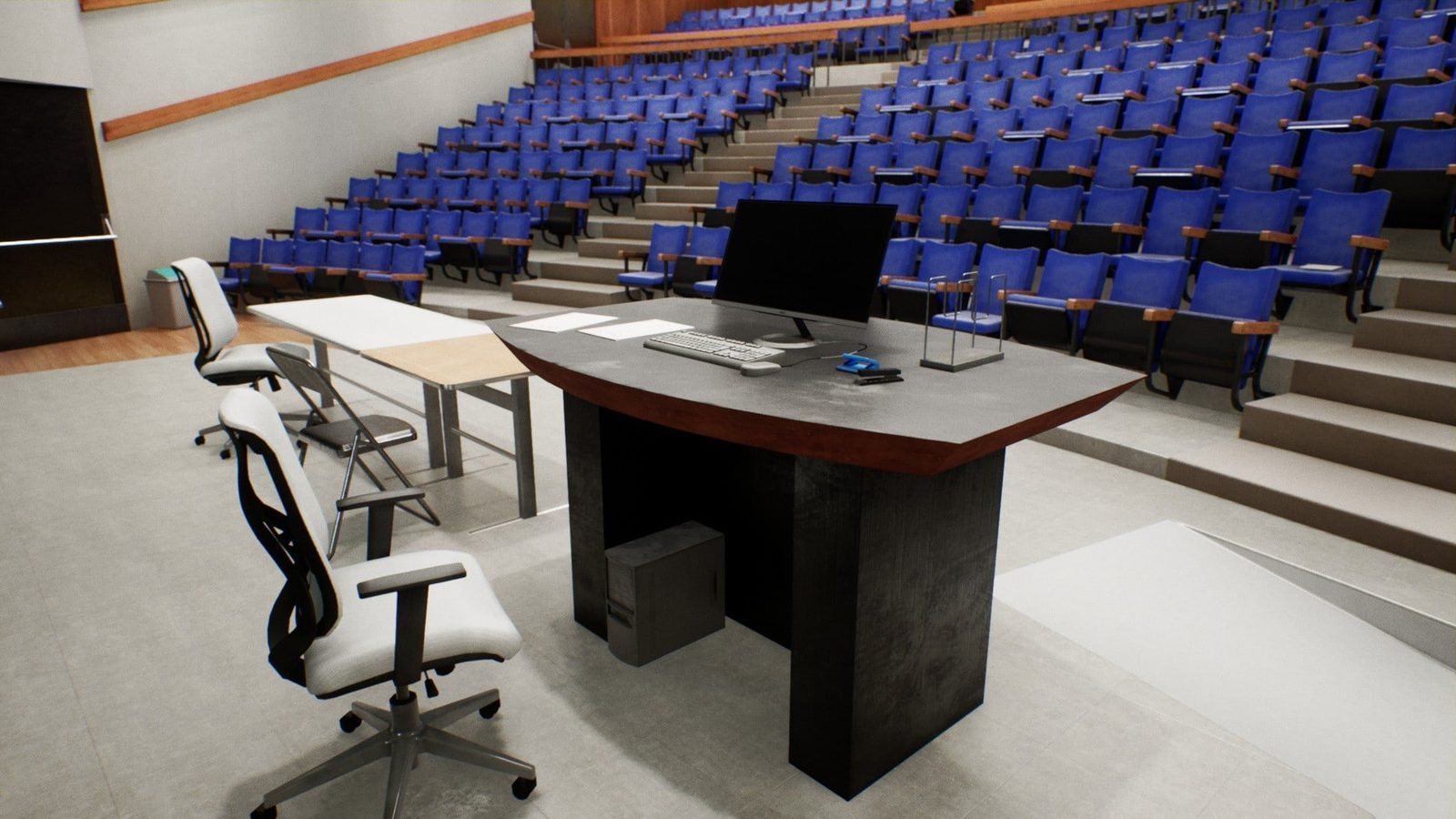 University Classroom virtual production standing set — angle 9 on the L.A. & ABQ Castle Studios stage