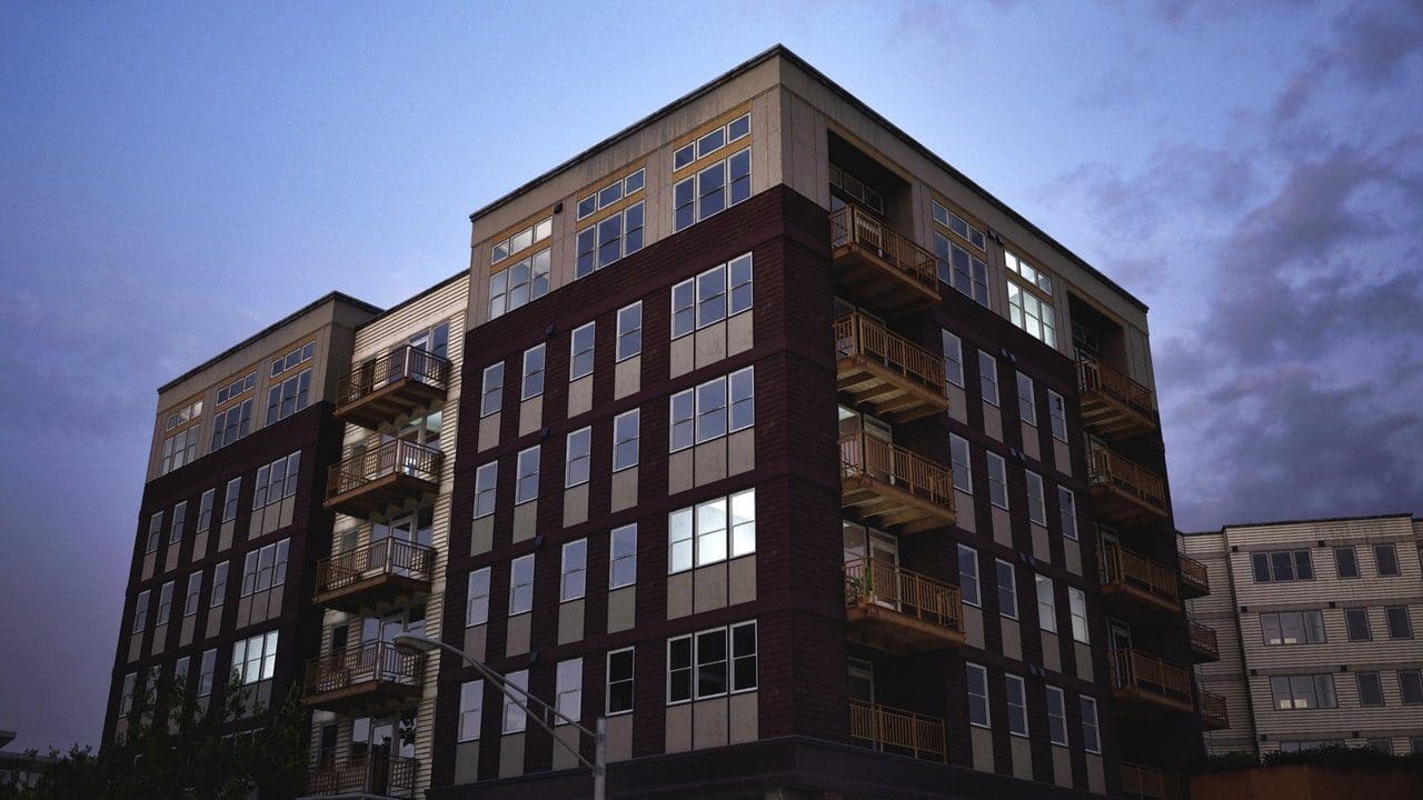 Urban Mid-rise virtual production standing set — angle 5 on the L.A. & ABQ Castle Studios stage