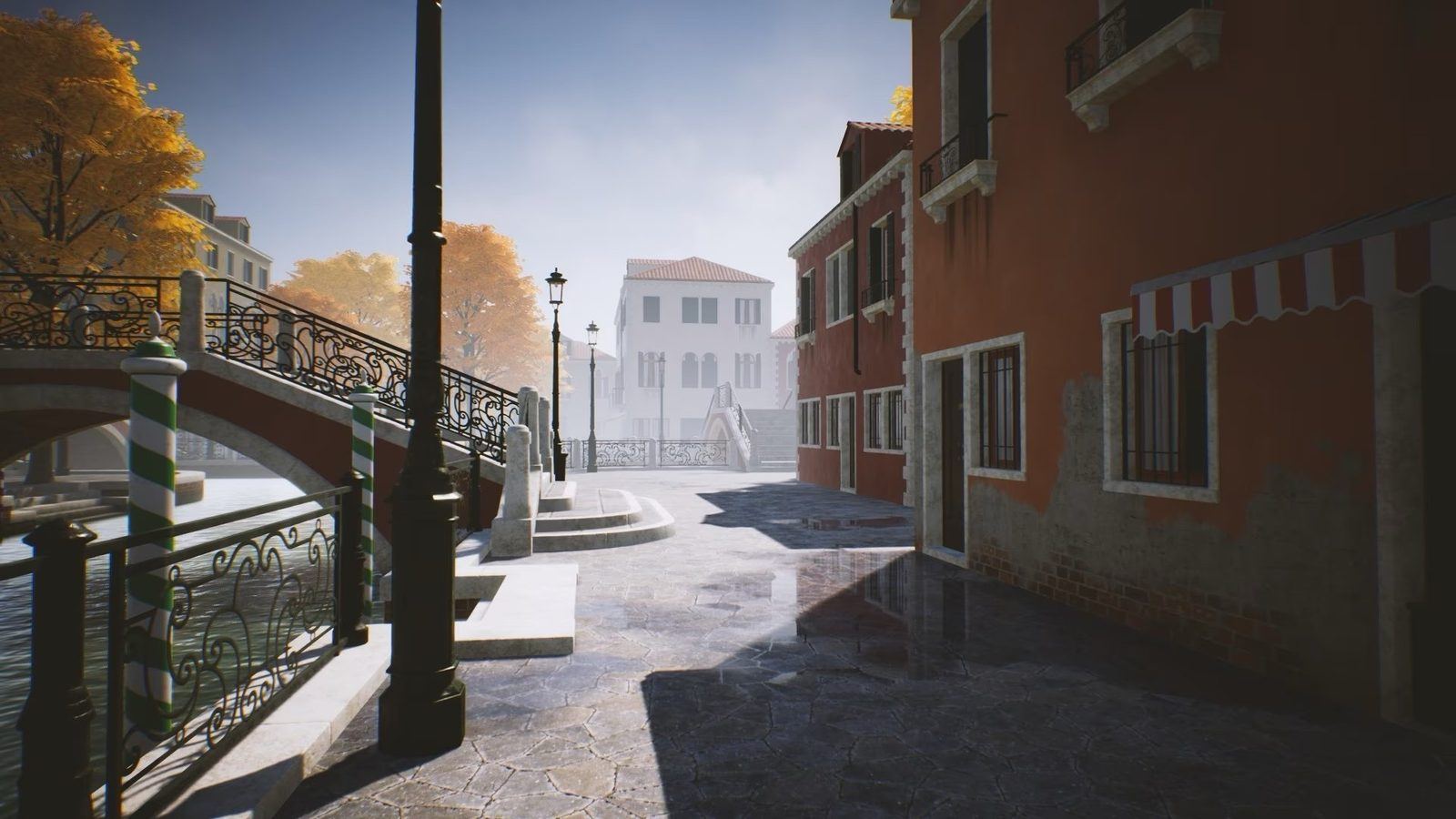 Venice, Italy virtual production standing set — angle 2 on the L.A. & ABQ Castle Studios stage