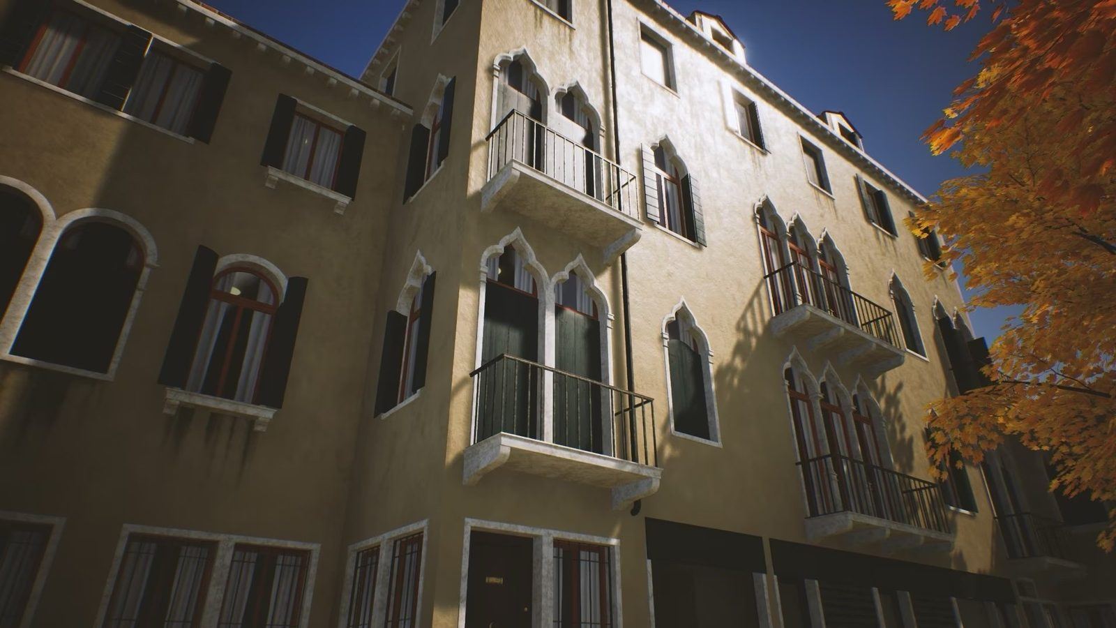 Venice, Italy virtual production standing set — angle 3 on the L.A. & ABQ Castle Studios stage
