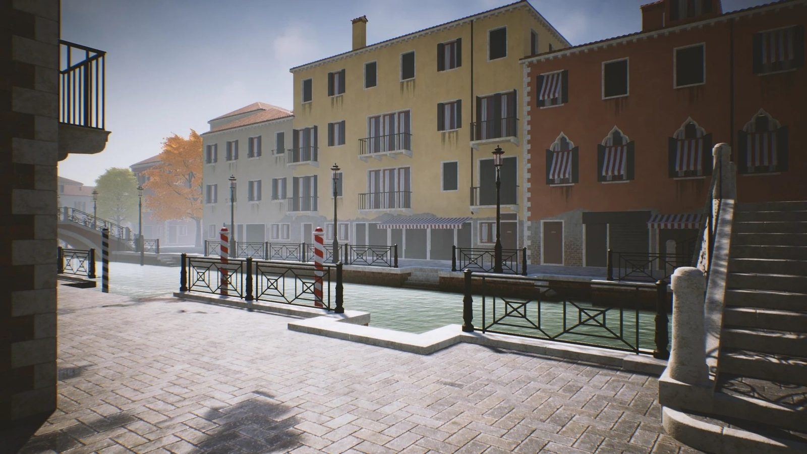 Venice, Italy virtual production standing set — angle 8 on the L.A. & ABQ Castle Studios stage