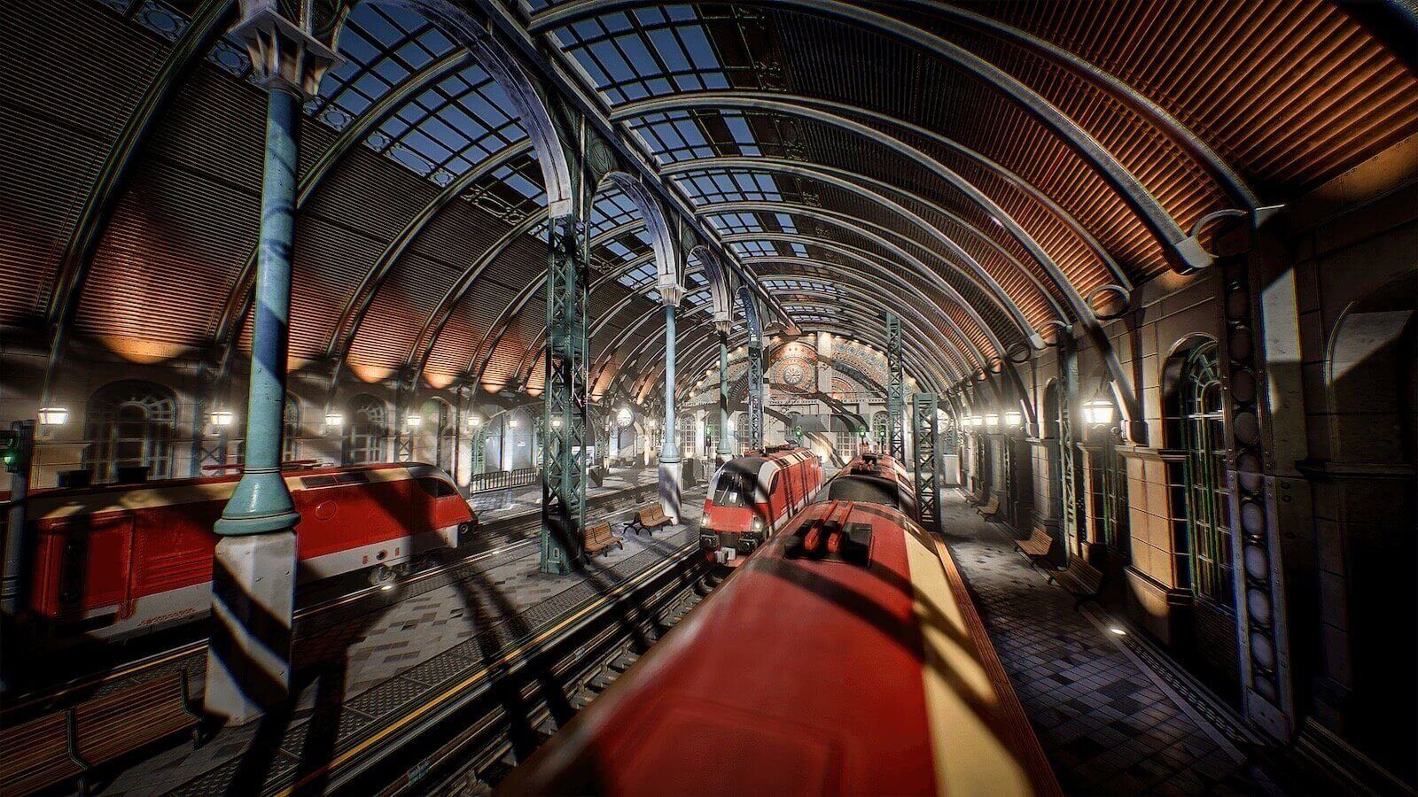 Victorian Railroad Terminal virtual production standing set — angle 6 on the L.A. & ABQ Castle Studios stage