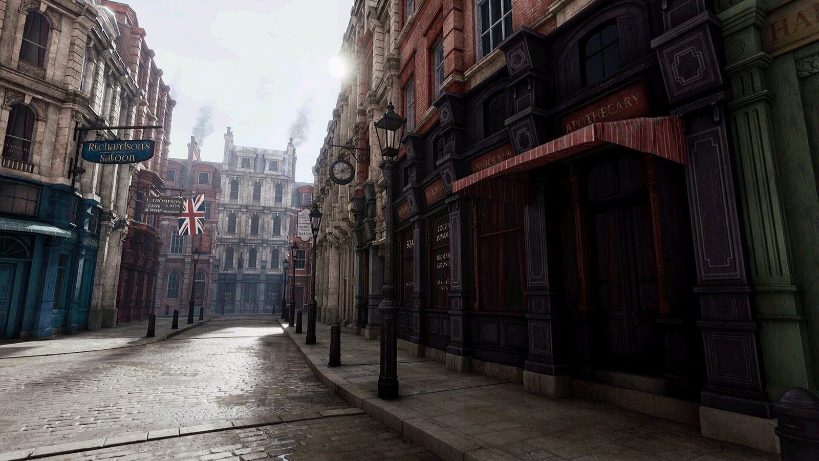 Victorian Street virtual production standing set — angle 7 on the L.A. & ABQ Castle Studios stage