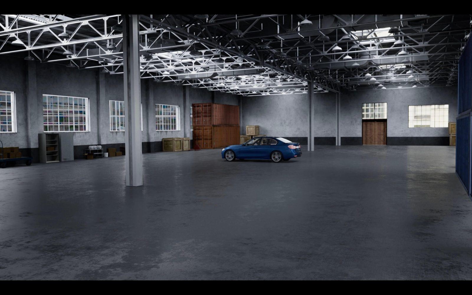 Warehouse virtual production standing set — angle 7 on the L.A. & ABQ Castle Studios stage