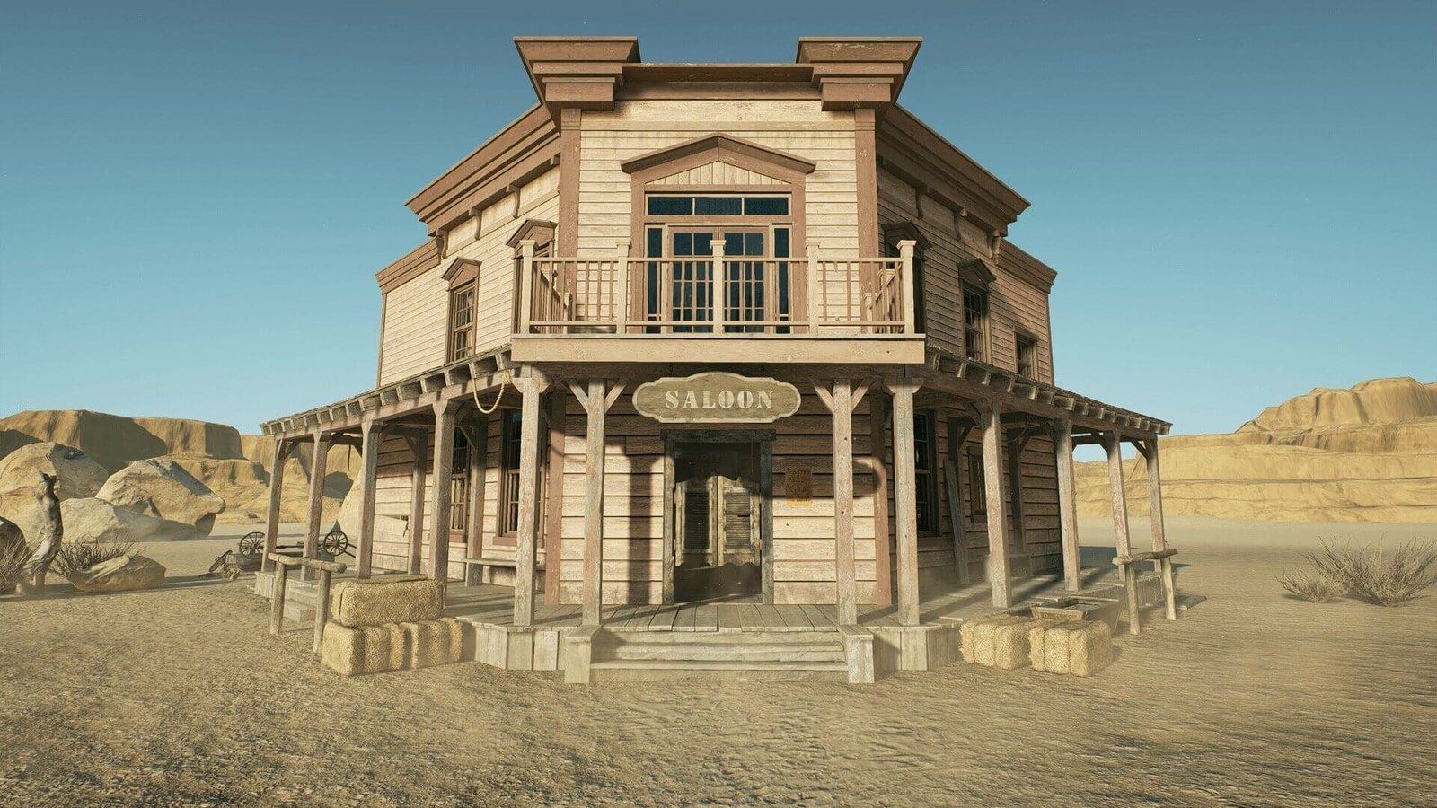 Western Saloon virtual production standing set — angle 4 on the L.A. & ABQ Castle Studios stage
