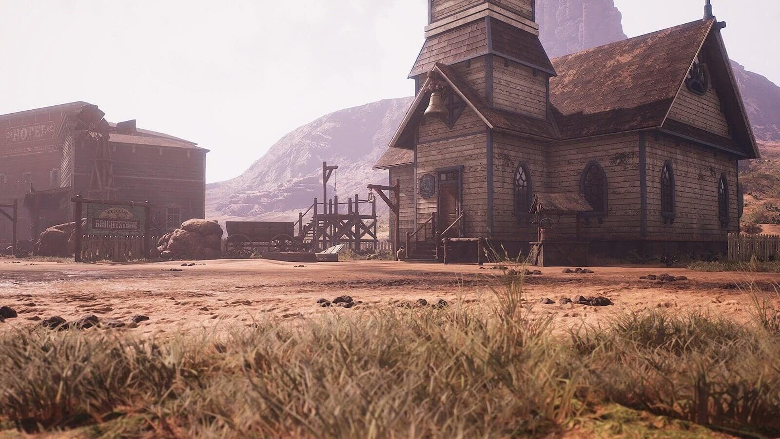 Western Town virtual production standing set — angle 15 on the L.A. & ABQ Castle Studios stage