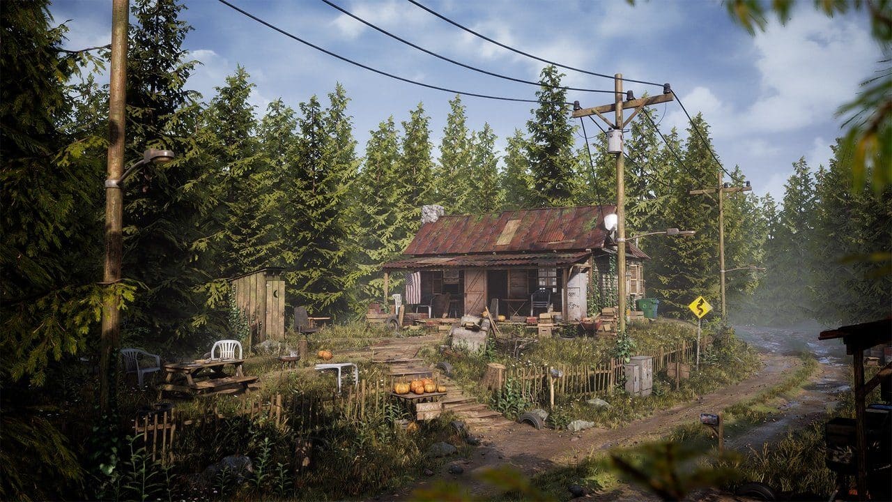 Whiskey Creek Hideout virtual production standing set — angle 2 on the L.A. & ABQ Castle Studios stage
