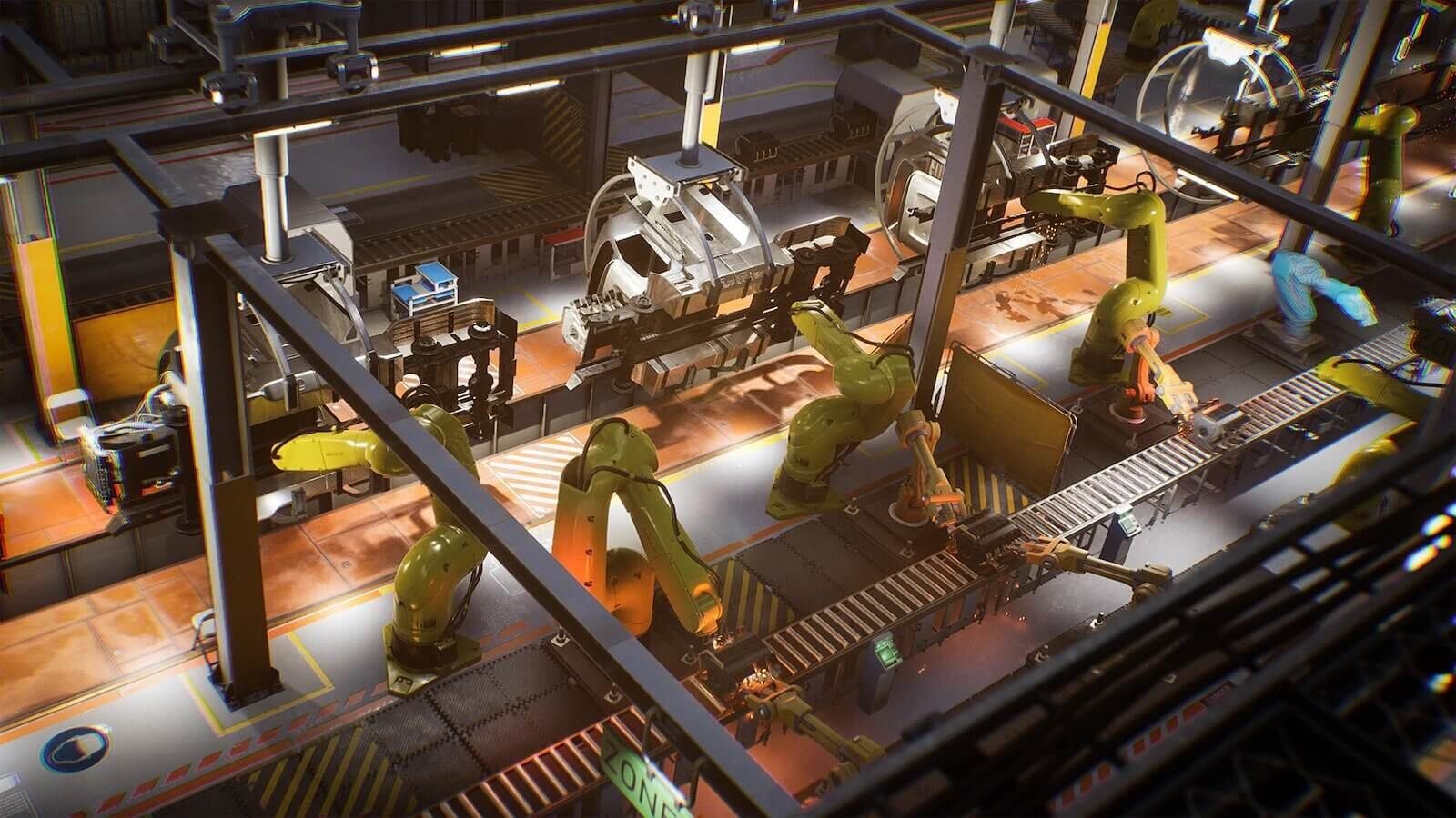 Factory Film Set Rental — Industrial Assembly Line